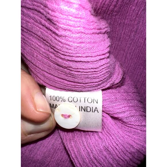 MILLE RESORT & TRAVEL JASMINE ORCHID GAUZE MIDI DRESS L - Picture 7 of 10